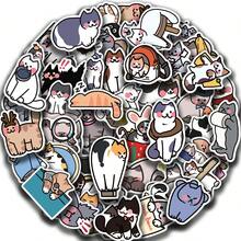 SCXXBSW 50 piezas de pegatinas de gato lindas y elegantes, pegatinas de anime geniales, pegatinas decorativas resistentes al agua y duraderas. Pegatinas de anime geniales resistentes al agua y duraderas para decorar estuches de teléfonos móviles, portátiles, botellas de agua, guitarras, patinetas, maletas, etc. Inicia tu viaje creativo DIY, es la primera opción para regalos en festivales como Halloween y Navidad - Multicolor - Ver 11