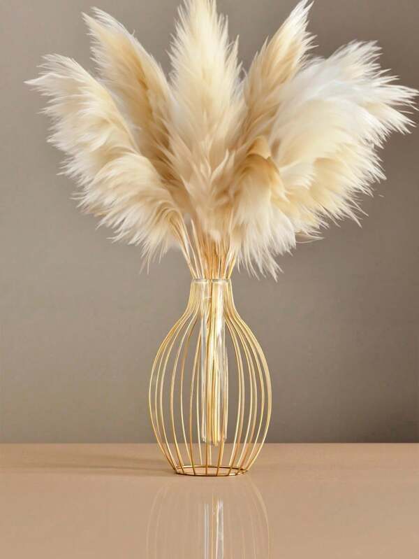 1pc Creative Lantern Shaped Vase, Modern Geometric Metal And Plastic Inner Pot Vase, High-Quality Electroplated Gold Plating, Multifunctional, Various Plant Simulation Flowers, Green Plants, Perfect For Weddings And Parties, Perfect For Decorating All Places Of Home Decor Room Decor Flower Vase Glass Vase