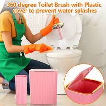 9-Piece Set Of Gold Bathroom Accessories, Pink Bathroom Accessory Set, Equipped With Toothbrush Holder, Mouthwash Cup, Soap Dispensing Bottle, Tray, Soap Box, Press Open Trash Can, Toilet Brush Home Bathroom Decor Bathroom Accessories Bathroom Organizer Summer Back To School - 粉色 - 查看 5