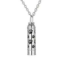 Paw Urn Cremation Necklace Sterling Silver Dog Cat Pet Paw Print Cremation Jewelry For Pet Ashes Animal Keepsake Memorial Charm Pendant Necklace