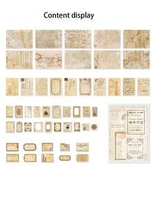 1 Gói (100 tờ) Giấy Vintage Phong Cách Ngẫu Nhiên, Thích Hợp Cho Việc Làm Sổ Lưu Niệm, Nhật Ký, Trang Trí Và Làm Nền, Có Gói Đơn Và Combo 4 Gói - Xem 10