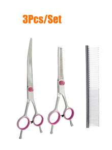 Dog Grooming Scissors, 7.5 Inch Professional Dog Grooming Scissors Set With Storage Bag, Professional Stainless Steel Dog Hair Cutting Scissors, Cat Grooming Supplies Cat Scissors Home Use Cat Pet Grooming Set Home Use Dog Grooming Set - Multicolor - View 6