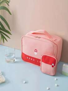 Sac de rangement imperméable pour médicaments, grand + petit, trousse de premiers soins portable pour la maison et les voyages, organisateur de fournitures médicales