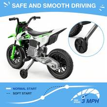 LIGIANT 12V Kids Ride-On Motorcycle, 2*25W Motors, Training Wheels, Throttle Grip, Bluetooth & Music, Spring Suspension, Best Gift For Christmas - Red - View 6