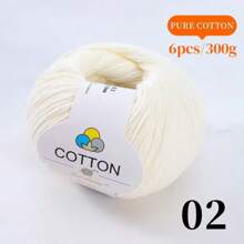 100% Cotton Yarn, 6 Balls*50g (Total 300g), 1 Ball Length 160m, 6 Ball Pack, Skin-Friendly, Breathable Cotton Yarn For Knitting Sweaters, Crocheting Blankets, Weaving Vests, Handmade Crafts, Multiple Color Options - 6 Balls Of Pure Cotton - View 17