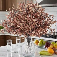 10 piezas de flores artificiales del aliento del bebé, ramo de Gypsophila de plástico de estilo moderno para decoración otoñal, desmontable para arreglos florales DIY, de bajo mantenimiento, adecuado para sala de estar, dormitorio, oficina, boda, mesa, fiesta, decoración del hogar y florero