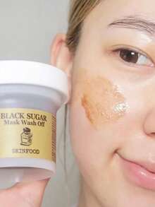 Skinfood 黑糖面膜 顆粒質地 磨砂洗脫式面膜 柔滑乳霜 煥膚保養 深層清潔 溫和去角質 毛孔淨化 韓國化妝品 120g/4.23oz - 120g/4.05fl. oz. - 查看 5