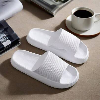 Unisex Couple Eva Thick-Soled Slippers, Minimalist Comfortable Non-Slip Indoor Bathroom Slippers, Soft, Lightweight, Suitable For All Seasons
