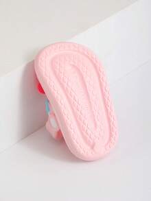 [夏季婴儿必备] 儿童透气凉鞋，柔软防滑室内浴室淋浴卡通二合一拖鞋，幼儿和小孩户外沙滩凉鞋，时尚夏季度假鞋 - 粉色 - 查看 5