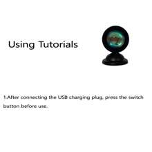 1 pieza Lámpara atardecer LED tipo foco, Lámpara proyector de atardecer, Luz ambiente de proyección mini creativa para fotografía, selfie, decoración del hogar y dormitorio, cafeterías, regalos de Navidad, imprescindibles para otoño e invierno