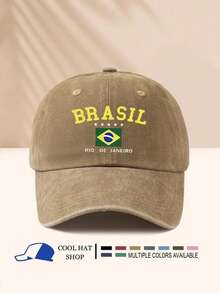 1 chiếc Mũ lưỡi trai chống nắng mùa hè in hình ngôi sao Brazil cổ điển, Mũ vành cong phong cách Hippie Hip-Hop, Mũ lưỡi trai có vành cong dành cho cả nam và nữ - Mũ có thể giặt được 1 - Xem 20