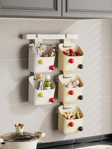 1pc Storage Basket Hanging Basket Dormitory Bedhead Bedside Storage Rack Multi Functional Wall Mounted Bathroom Storage Basket Top Storage Artifact - Multicolor - View 4