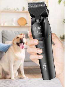 Kemei 科美KM-1857新款粉末冶金刀片电动推杆理发器大功率智能数显专业宠物美容设备宠物美容仪 - 黑色 - 查看 3