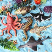 Simulation Soft Rubber Marine Animal Model Toy, Octopus, Manta Ray, Seahorse, Flying Fish TPR Children's Toy, Halloween, Christmas, Easter Party Decoration Gift - Multicolor - View 5