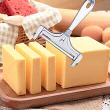 Adjustable Cheese Slicer – Stainless Steel Wire Cutter For Perfect Thin/Thick Slices, Ergonomic Handle For Hard & Soft Cheeses - Silver 1pc - View 2