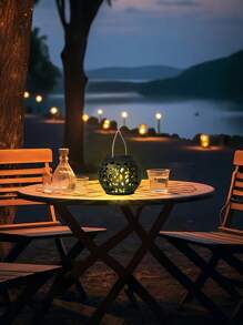 1PC/4PCS/8PCS/12PCS Solar Warm Light Flame Ball Lamp, Sun-Powered, LED, Warm Glow, Flame Effect, Waterproof, Outdoor Decor.