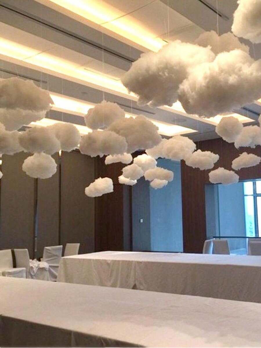 1 件人造云适用于客厅、卧室、天花板、现场背景、婚礼/生日/橱窗装饰、家居装饰、房间装饰、墙壁装饰的创意装饰 - 白色 - 查看 1