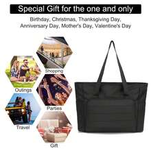 Women's 15.6 Inch Laptop Tote Bag In Classic Nylon, Large Capacity With Front Pocket, Casual Business Travel Bag For All Seasons, Perfect Christmas Gift Blue - Màu xanh hải quân - Xem 7