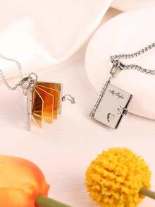 Custom-Engraved Book Necklaces Or Keychains, Personalized Mini Book Pendants, Jewelry For Book Lovers, Unique Reader Necklaces And Keychains - Multicolor - View 7