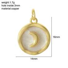 1 pezzo Ciondolo smaltato a mezzaluna, medaglia a forma di cuore, pentagramma a forma di fulmine, ali, cuore, croce, accessori per gioielli fai-da-te, orecchini, collana, braccialetto