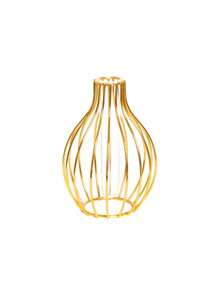 1 件创意灯笼形花瓶，现代几何金属和塑料内盆花瓶，高品质电镀金，多功能，各种植物仿真花，绿植，非常适合婚礼和派对，非常适合装饰所有家居装饰场所