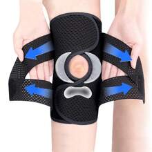 Compression Knee Brace Side Stability Breathable Adjustable Knee Support Suitable For Weightlifting Basketball Running Hiking Fitness Cycling - Black - View 7