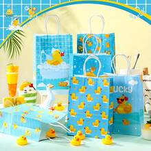 6/12/24pcs Duck Paper Bags With Handles, Rubber Duck Gift Bags, Party Favor Boxes, Birthday Supplies, Blue - Multicolor - View 4