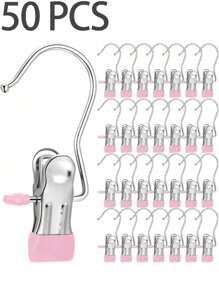 10/30/40 Pieces Of Stainless Steel Clothes Clip, Simple Stainless Steel Hook Clip,Stainless Steel Clips,Back To School Must Haves,Laundry Pegs With Hooks,(Coat) Hanger,Interior ,Portable Hanging Clothes Clip, Wardrobe Storage Racks, Clothes Hangers Easter Decorations, Mother's Day Clothing Spring Decorations, Holiday Decorations,Hanger Dress Pants Shoes Jeans Boots Skirt
