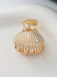 Claw Clips 1pc & 6pcs Ocean Series Metal Hair Clips, Elegant Bangs & Side Hair Clips Suitable For Women, Alloy Shell & Starfish Hair Accessories, School Stuff, College - Gold - View 10