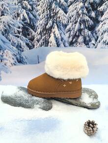 1双2025新款男童防滑防水软底保暖内衬厚雪地靴，注意：鞋子尺码偏小1码