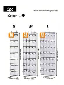 1pc Large Capacity Over The Door Hanging Shoe Storage Bag, Wardrobe Organizer Bag With Multi-Compartments For Socks And Household Items, Casual Style Non-Woven Fabric Hanging Storage Bag For Shoes