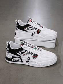 2025 New Men's Summer Casual Sneakers, Breathable Increase Height Vulcanized Shoes, Student Sports Shoes, Fashion , Letter Design Random - View 6