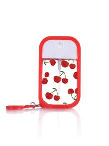 喷雾瓶，1个夏季保湿水化妆品瓶，樱桃和草莓印花图案香水喷雾瓶，带钩和防摔硅胶保护套，可以作为生日礼物、节日礼物送给家人或朋友，适合旅行便携50ml