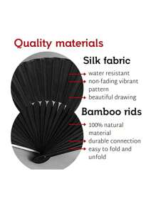 Personalized Black Classic Folding Hand Fan, Solid Color Versatile Flat Plastic Ladies Folding Fan Folding Fan Dancing,Hand Fan(For Women) Large Folding Fan Retro Folding Fan Decorative Fan Home Decoration Graduation Fans Fan. Suitable For Daily Use
