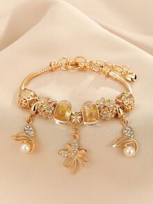 1 件甜美可爱粉色蝴蝶结心形糖果串珠手链，是送给青少年、好朋友、学生、女儿和孙女的理想礼物 - 彩色 - 查看 9