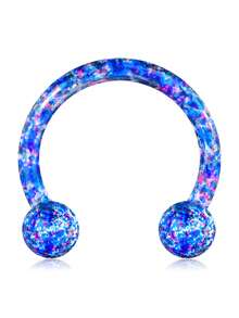 1 件装鼻中隔马蹄形耳环女士不锈钢眉耳屏唇环 16G 8 毫米防过敏鼻环穿孔饰品