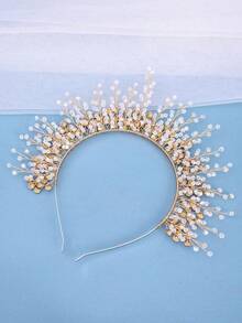 1pc Crystal Purple Headband Princess Birthday Crown, Dark Formal Dress Gothic Headpiece, Bridal Rhinestone Wedding Hair Accessory, Holiday Party Jewelry Valentine's Day Accessories - 淡紫色 - 查看 5