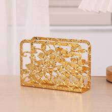 1pc Tie Yi Paper Napkin Holder Household Creative European Napkin Paper Clip Hotel Restaurant Cafe Paper Clip Golden Square Paper Napkin Desktop Storage Rack - Gold - View 19