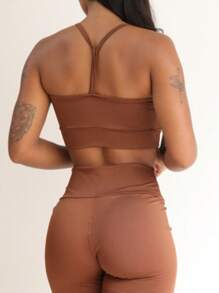 Racerback Top And Leggings Set Fitness Gym Workout