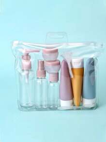 Ensemble de voyage de 11 pièces - Contenants de voyage rechargeables vides pour shampooing, revitalisant, lotion, savon, gel douche et plus, essentiels de voyage