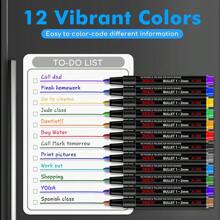 12Colors School Classroom Whiteboard Pen Dry White Board Markers Built In Eraser Student Drawing Pen Stationery,For School Supplies,Back To School