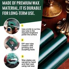 1 pezzo Tubo di cera da intaglio per la realizzazione di anelli, forniture per la fusione a cera persa, cera da modellazione dura per la realizzazione di stampi per la fusione di anelli in gioielleria, con strumento per intagliare la cera, anello in cera intagliato pratico, tubo, anello, striscia di cera, anello verde, stampo per la realizzazione di gioielli, cera intagliata speciale per la realizzazione di modelli, tubo di cera circolare, anello, anello di cera, tubo di cera intagliata solida, utilizzato per stampi di fusione di anelli