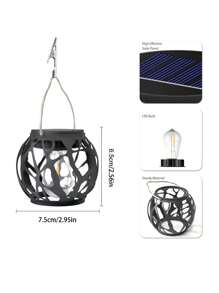 1PC/4PCS/8PCS/12PCS Solar Warm Light Flame Ball Lamp, Sun-Powered, LED, Warm Glow, Flame Effect, Waterproof, Outdoor Decor.