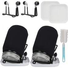 2 1000ml Bean Sprout Cups With Two Stainless Steel Strainer Lids, Stand And Brush For Growing Broccoli, Alfalfa, Green Beans And More - Translucent - View 4