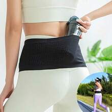 Pochete de nylon respirável e altamente elástico com bolso para celular, estampa de losango, pochete multifuncional para atividades ao ar livre para homens e mulheres, pochete leve para corrida, esportes