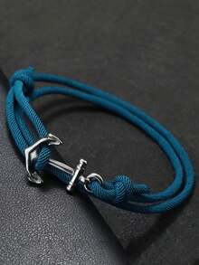 Unique Anchor Bracelet Men Handmade Sliding Adjustable Nautical 3mm Thin Marine String Bracelet Stainless Steel - Simple Style - View 16