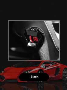 汽车发动机启停按钮盖一键启动按钮点火盖车用配件防刮通用按钮装饰圈 - 彩色 - 查看 9