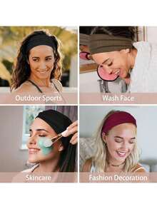 1PC Headbands For Women Wide Non Slip Boho Head Bands Elastic Thick Soft Hairbands Fashion Workout Yoga Hair Accessories Bath Sheet