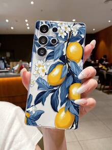 1 Pc Fruit Lemon Pattern Phone Case, Camera Lens Protection Compatible With Samsung, Nothing, Pixel, INFINIX, Xiaomi Redmi Protective Cover Waterproof Shockproof Anti-Fall Scratch Resistant - Multicolor - View 1