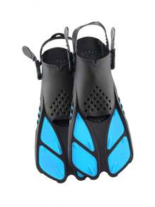 Snorkel Fins Adjustable Buckles Open Heel Swim Flippers Travel Size Short Swim Fins For Snorkeling Diving Swimming Adult Men Women, Beach Essentials, Beach Accessories, Pool Float